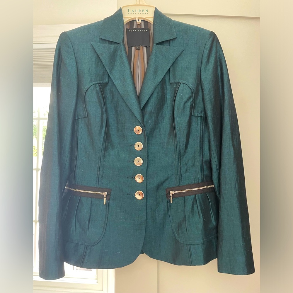 Vintage teal blazer by Ross Mayer - Size 6